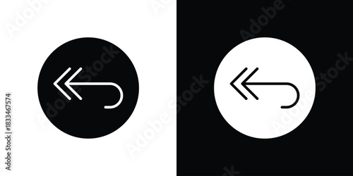 Reply icon set. flat icon collection. flat line silhouette set.
