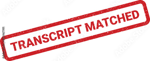An official rubber stamp impression confirming an academic transcript has been successfully matched or verified, indicating successful data comparison