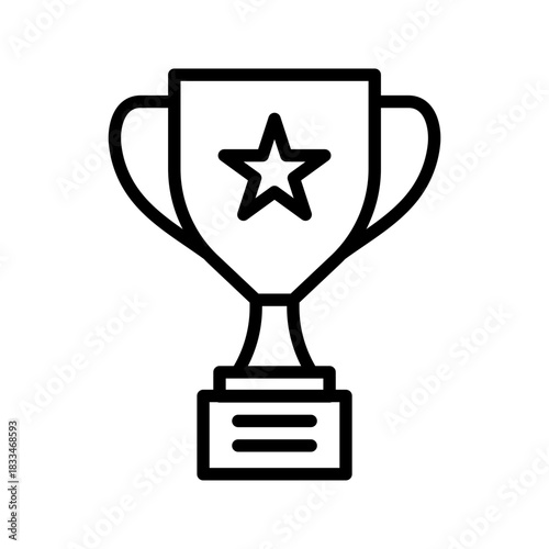 Lineart trophy award champion winner prize celebration recognition.
