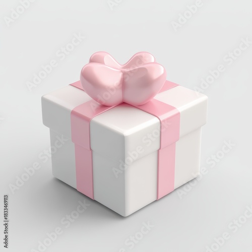 Luxurious gift presentation using delicate pink tones, Refined packaging design emphasizing gentle pink highlights and calming illumination for premium brand identity