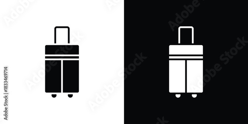 Suitcase icon set. flat icon collection. flat line silhouette set.