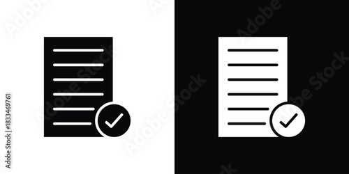 Survey icon set. flat icon collection. flat line silhouette set.