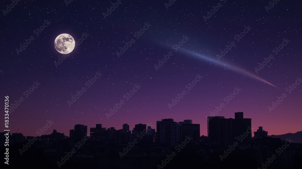 Fototapeta premium moon over the city