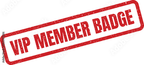 Distressed red rectangle stamp featuring VIP MEMBER text, suggesting an exclusive identity badge for premium users