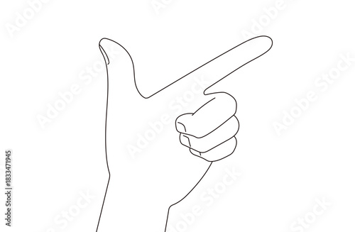 シンプルなハンドイラスト素材　指を差す