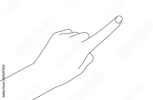 シンプルなハンドイラスト素材　指を差す
