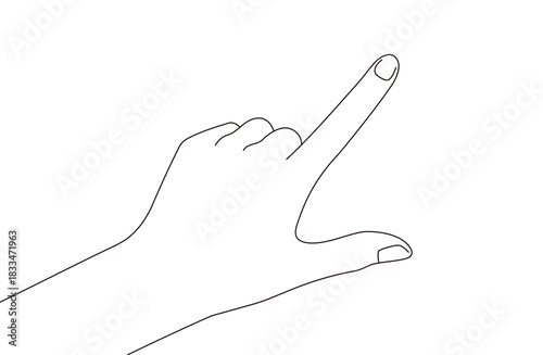 シンプルなハンドイラスト素材　指を差す