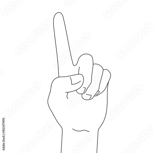 シンプルなハンドイラスト素材　指を差す