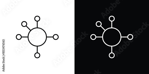 Particle icons vector symbol with editable stroke lines for web designs