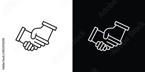 Partner icons vector symbol with editable stroke lines for web designs