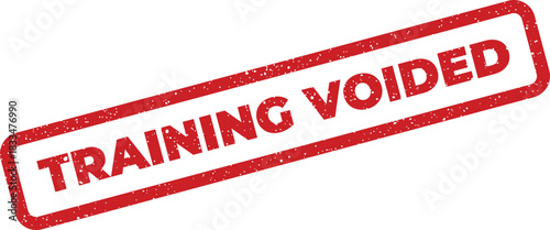 Distressed rubber stamp graphic featuring TRAINING VOIDED text, perfect for official documents requiring cancellation or invalidation marks