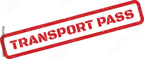Distressed rubber stamp impression with the bold text Transport Pass, indicating authorization or official clearance