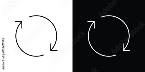 Repeat icons vector symbol with editable stroke lines for web designs