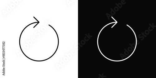 Reset icons vector symbol with editable stroke lines for web designs