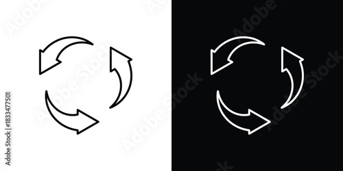 Reuse icons vector symbol with editable stroke lines for web designs