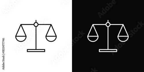 Scale icons vector symbol with editable stroke lines for web designs