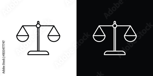 Scale icons vector symbol with editable stroke lines for web designs