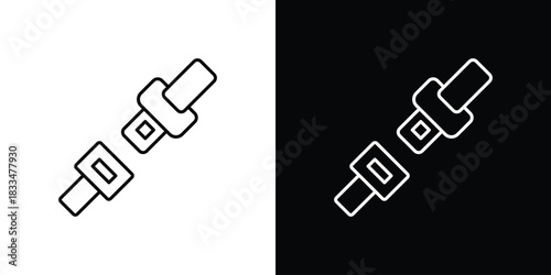 Seat Belt icons vector symbol with editable stroke lines for web designs