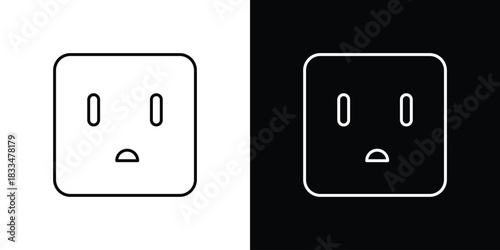 Socket icons vector symbol with editable stroke lines for web designs