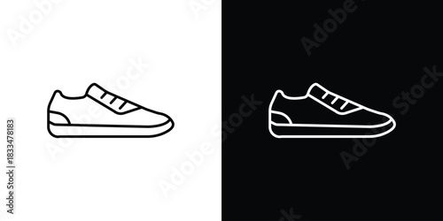 Sneaker icons vector symbol with editable stroke lines for web designs