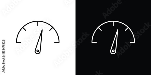 Speedometer icons vector symbol with editable stroke lines for web designs