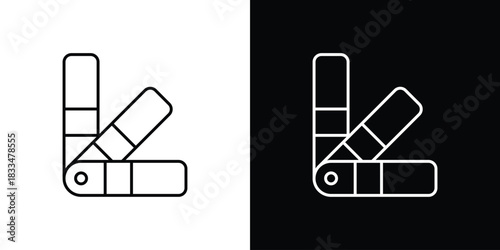 Swatch icons vector symbol with editable stroke lines for web designs