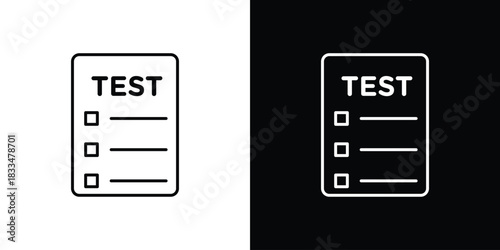 Test icons vector symbol with editable stroke lines for web designs