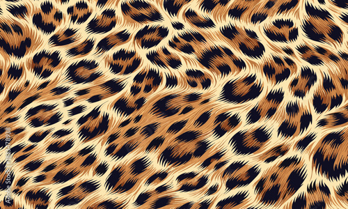 A beautiful and realistic illustration of a wild leopard animal skin, showing the detailed fur texture and spots for a glamorous and stylish design background
