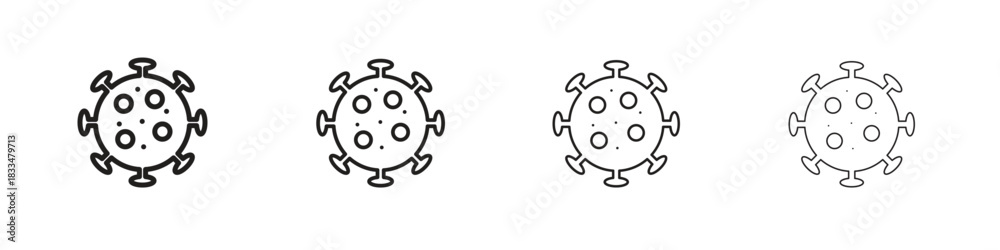 Obraz premium Bacteria icon, thin line symbols. eps 10 vector