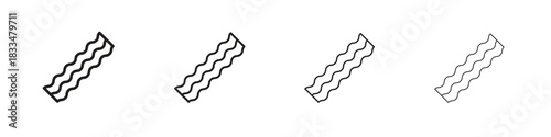 Bacon icon, thin line symbols. eps 10 vector