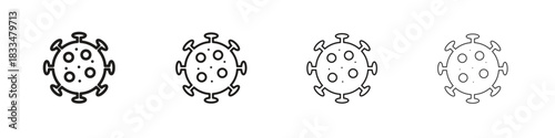 Bacteria icon, thin line symbols. eps 10 vector