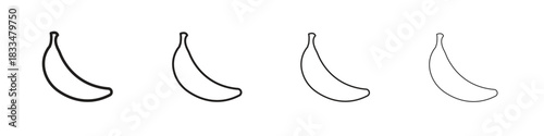 Banana icon, thin line symbols. eps 10 vector