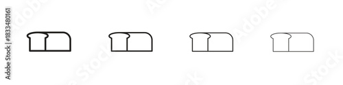 Bread loaf icon, thin line symbols. eps 10 vector
