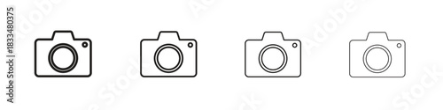 Camera icon, thin line symbols. eps 10 vector