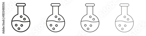 Chemistry icon, thin line symbols. eps 10 vector