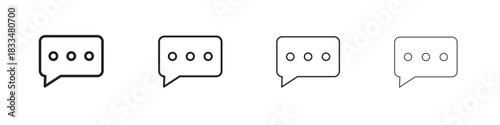 Comments icon, thin line symbols. eps 10 vector
