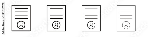 Complaint icon, thin line symbols. eps 10 vector