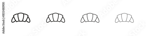 Croissant icon, thin line symbols. eps 10 vector