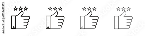Customer feedback icon, thin line symbols. eps 10 vector