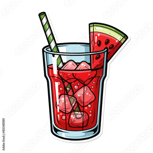 red juice with garnished