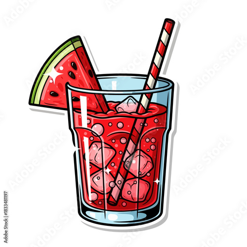 red juice with garnished