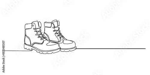Minimalist Trail Gear, Minimalist sketch capturing the spirit of adventure and outdoor exploration