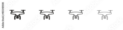 Drone icon, thin line symbols. eps 10 vector