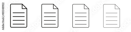 File icon, thin line symbols. eps 10 vector