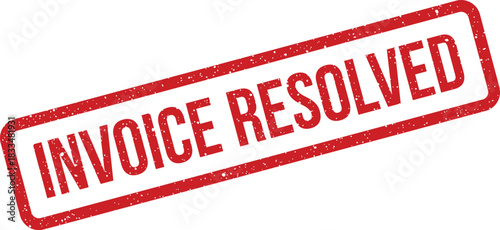 Official red rubber stamp displaying the message Invoice Resolved to confirm completion of issues