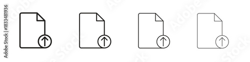File upload icon, thin line symbols. eps 10 vector