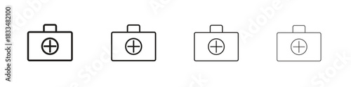 First aid icon, thin line symbols. eps 10 vector