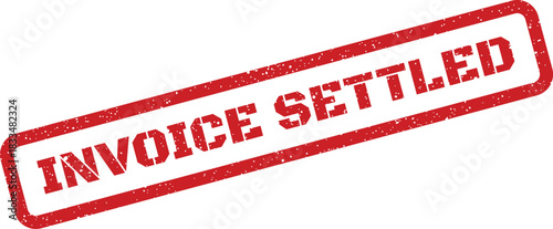 Rectangular textured stamp clearly marking an invoice as settled, signifying completed payment and closure