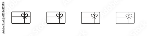 Gift card icon, thin line symbols. eps 10 vector
