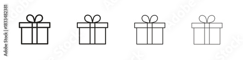 Gift icon, thin line symbols. eps 10 vector